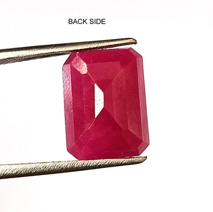 6.45 Carat 9X12X5 (WXLXD) Natural Emerald Cut Mozambique Ruby