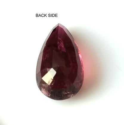 4.50 Carat 7.9X13.5X6 (WXLXD) Natural Pear Cut Rubellite Tourmaline Gemstone