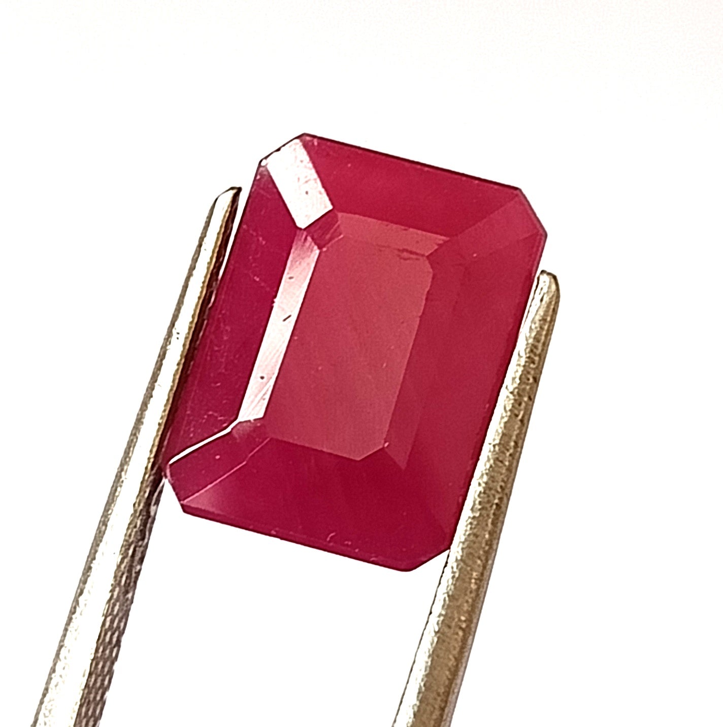 5.55 Carat 8.8x11.5x4.6 (WXLXD) Natural Emerald Cut Mozambique Ruby