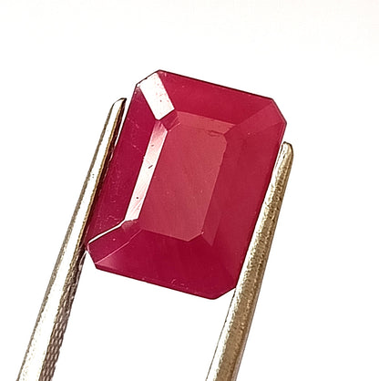 5.55 Carat 8.8x11.5x4.6 (WXLXD) Natural Emerald Cut Mozambique Ruby