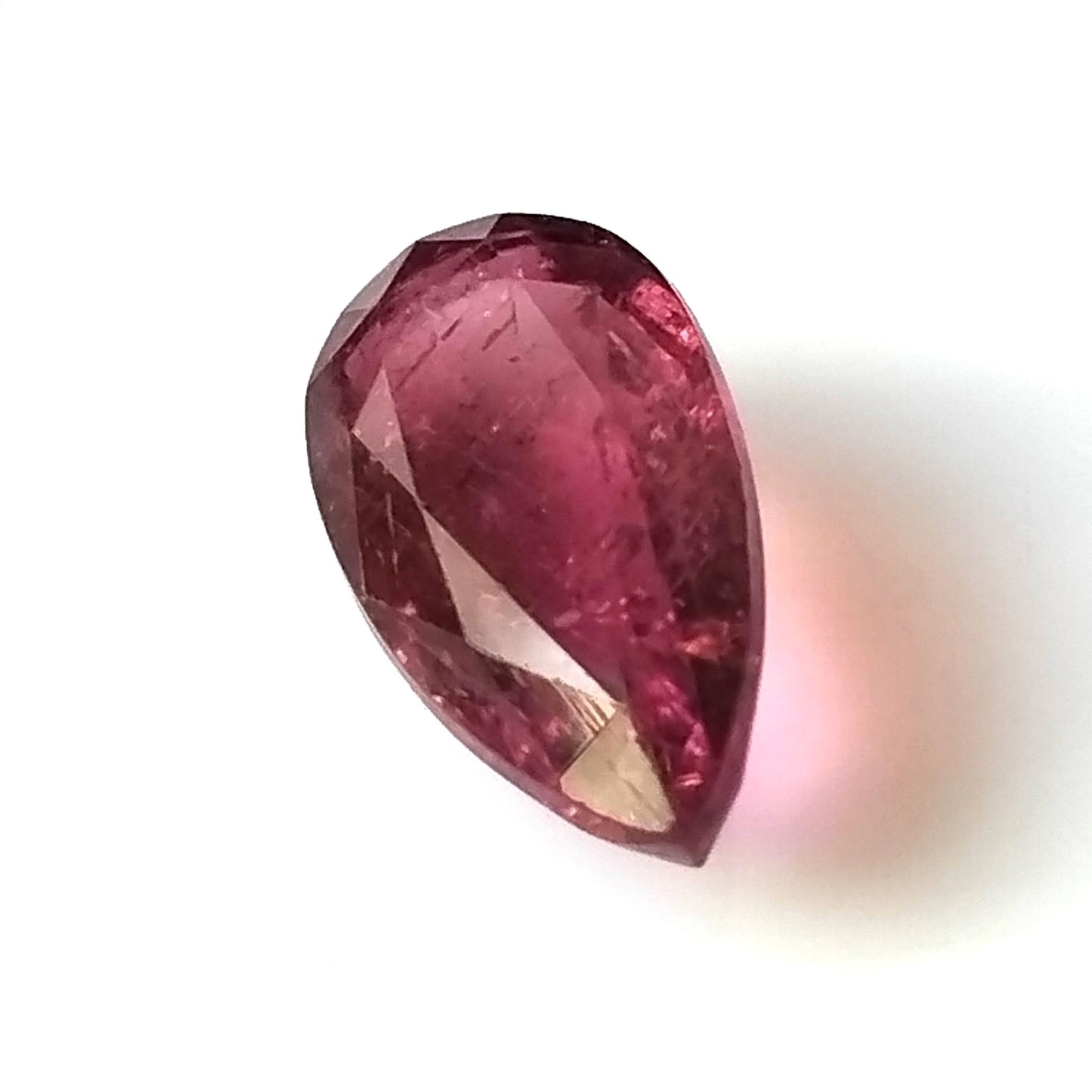 3.65 Carat 7X13.3X5.2 (WXLXD) Natural Pear Cut Rubellite Tourmaline Gemstone