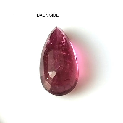 3.65 Carat 7X13.3X5.2 (WXLXD) Natural Pear Cut Rubellite Tourmaline Gemstone