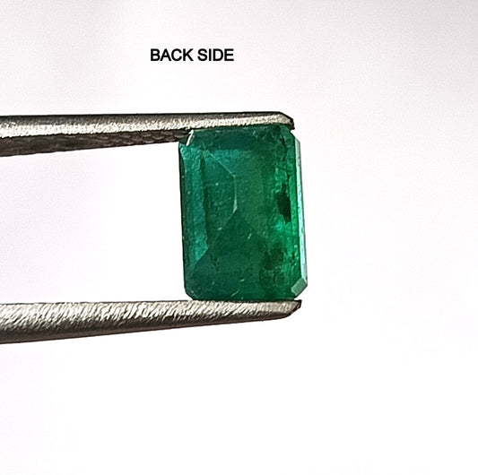 1.40 Carat 5X7X4.2 MM (WXLXD) Natural Zambian Emerald Cut Emerald Loose Gemstone